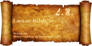 Lantos Milán névjegykártya