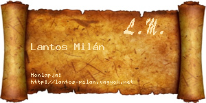 Lantos Milán névjegykártya
