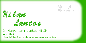 milan lantos business card